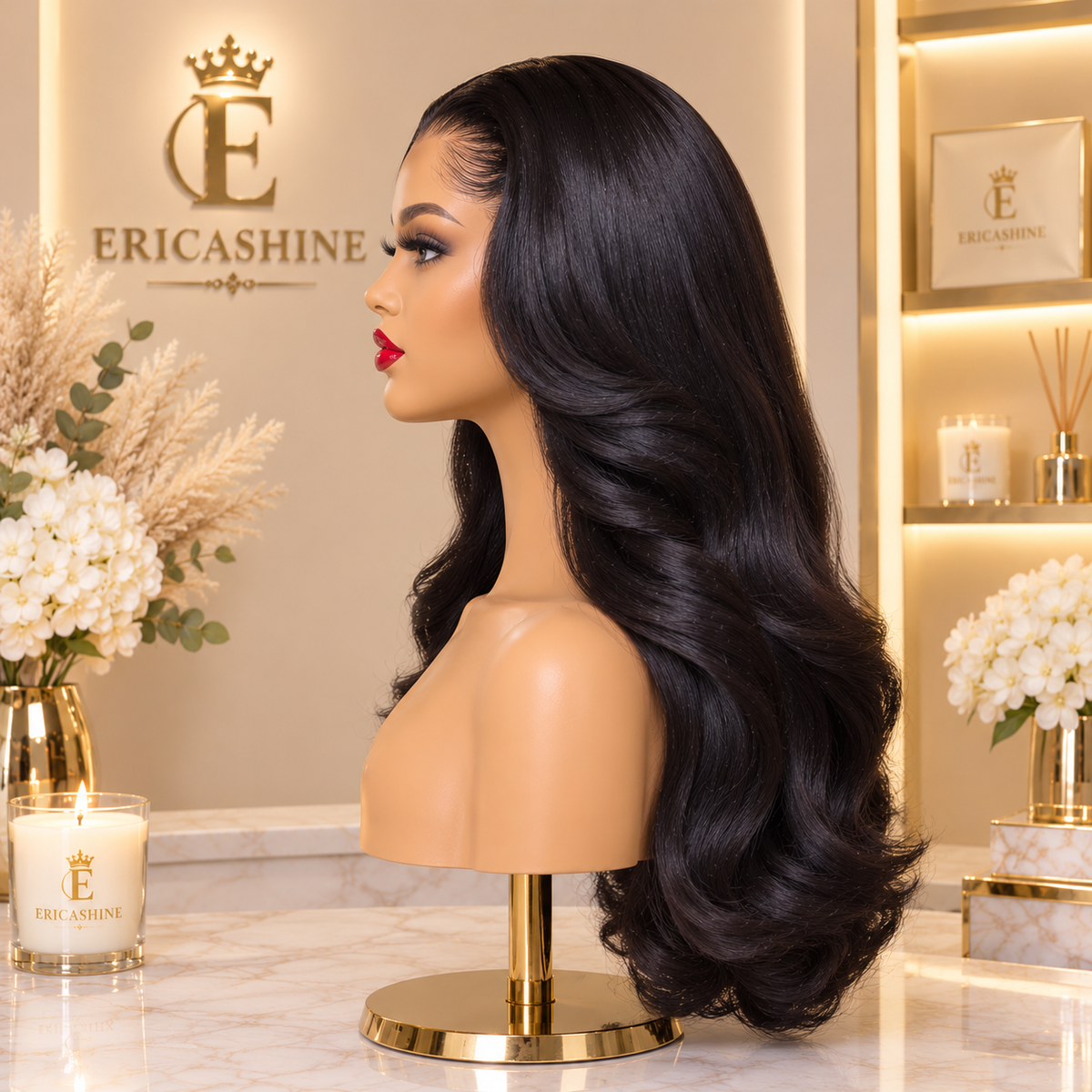 Vivienne Luxe Glueless Loose Deep Wave Human Hair Wig – 13x4 HD Lace Frontal, 250 Density, Preplucked