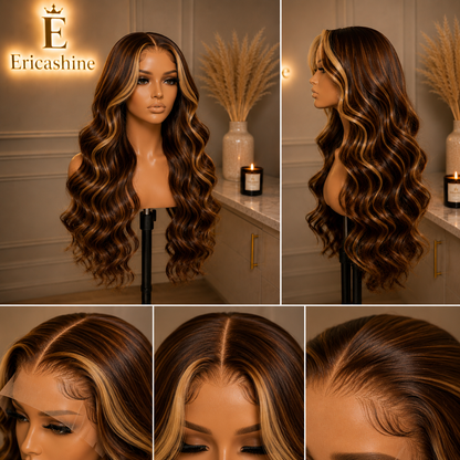 Luxe Honey Balayage Body Wave HD Lace Wig | EricaShine