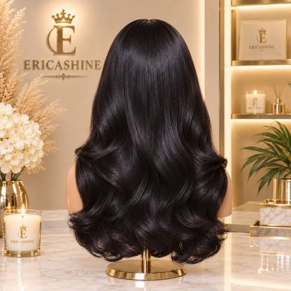Vivienne Luxe Glueless Loose Deep Wave Human Hair Wig – 13x4 HD Lace Frontal, 250 Density, Preplucked