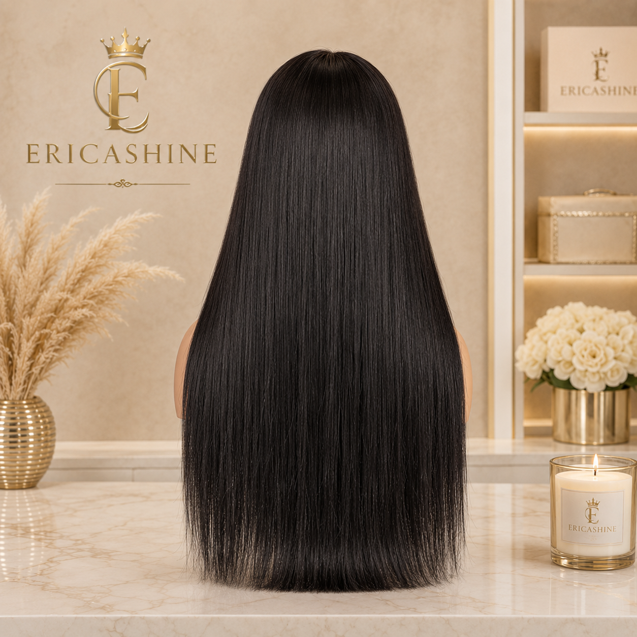 EricaShine Ivy – Bone Straight HD Lace Wig | 30-34 Inch Human Hair