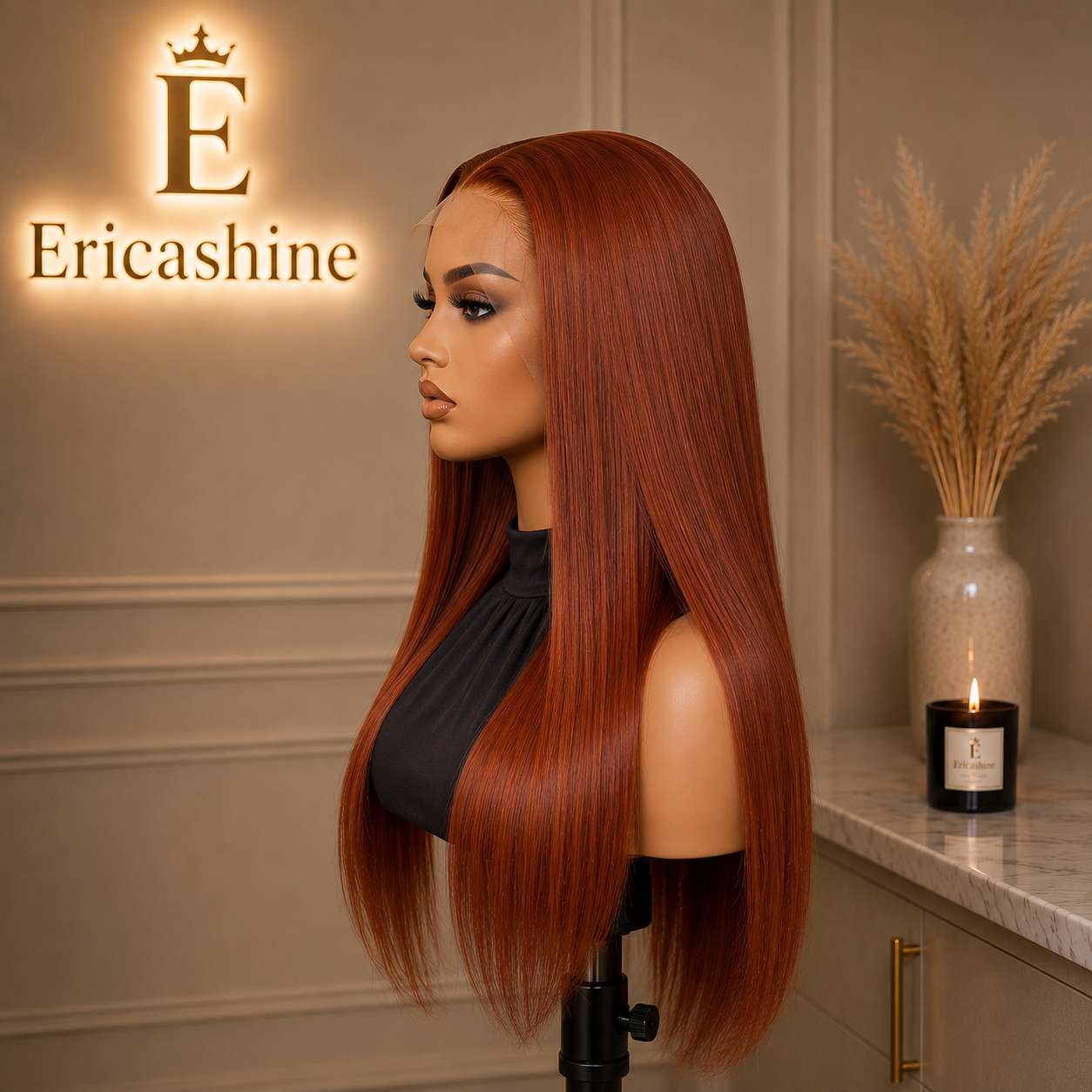 EricaShine Ruby Noir™ Straight HD Glueless Human Hair Wig