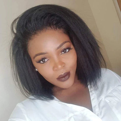 EricaShine Zara™ Kinky Straight Bob HD Lace Glueless Human Hair Wig | Wear & Go Remy Hair