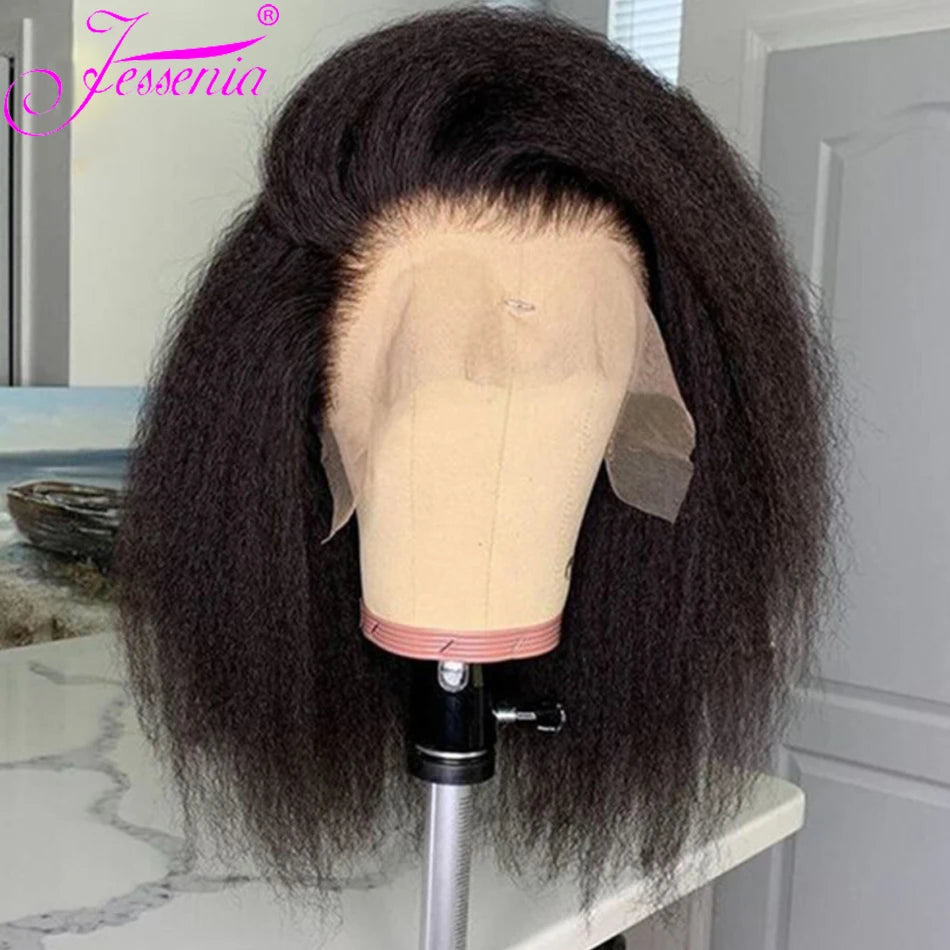 EricaShine Zara™ Kinky Straight Bob HD Lace Glueless Human Hair Wig | Wear & Go Remy Hair