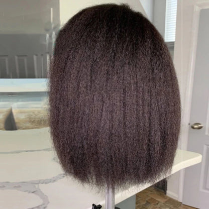 EricaShine Zara™ Kinky Straight Bob HD Lace Glueless Human Hair Wig | Wear & Go Remy Hair